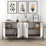 Hanah Home Consola Industrial Kiev Nogal y Blanco